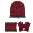 thumbnail image 4 of Ketyyh-chn99 Women Hat Gloves and Scarf Sets Men Winter Solid Color Warm Ear Protection Cold Knitted Hat Glove Scarf 3PCS Set,A, 4 of 5