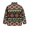 thumbnail image 5 of Uorisanigo Girls' 1/4 Zipper Sweatshirts Oversized Sweatshirts Casual Brown Southwest Aztec Long Sleeve Workout Shirts Drop Shoulder Jackets Hoodies Fall Clothes Size 7-8, 5 of 7