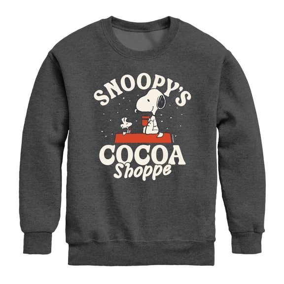 Peanuts - Snoopy's Cocoa Shoppe Boys' Graphic Long Sleeve Fleece Sweatshirt