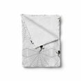 thumbnail image 2 of Spider Web Soft Flannel Fleece Throw Blanket, Pale Colored Webs with Spiders Scary Black Insects Sticky Network, Cozy Plush for Indoor and Outdoor Use, 70" x 90", Black Pale Grey White, by Ambesonne, 2 of 6