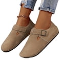 thumbnail image 3 of Mocasines de talla grande con hebilla y punta redonda para mujer recién llegados, 3 of 5