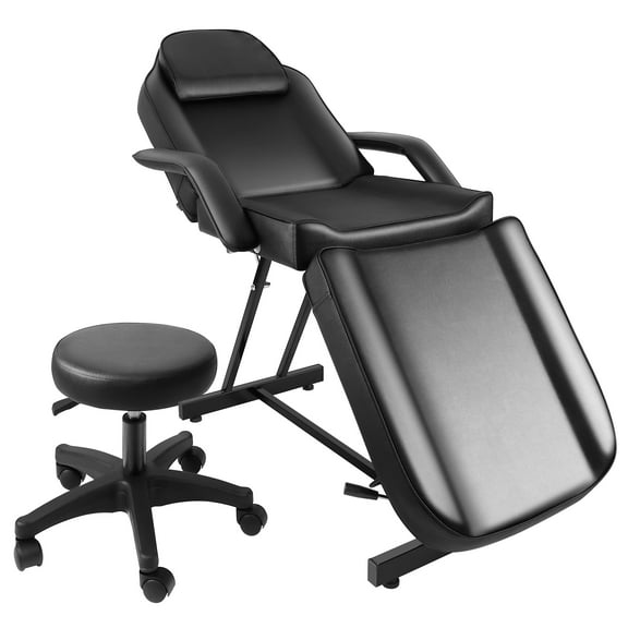 Artist Hand Adjustable Black Massage Table Salon Barber Chair Spa Bed with Stool