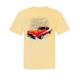 thumbnail image 1 of Wild Bobby, Ford '76 Gran Torino Wheels on Fire, Cars and Trucks, Garment-Dyed Washed Look Short Sleeve Tees, Banana, Medium, 1 of 3
