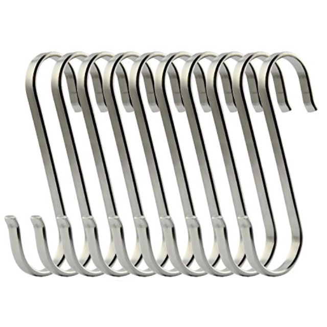 tsj 6 pack large flat s hooks solid stainless steel kitchen rod hooks