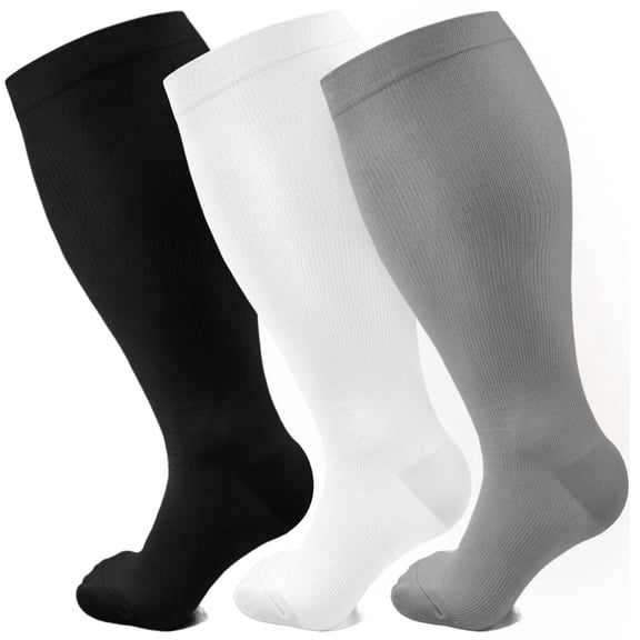 Plus Size Compression Socks for Women Men 20-30 mmHg 2xl 3xl 4xl , Wide Calf High Tights Long SocksStockings Best Support for Circulation, Running
