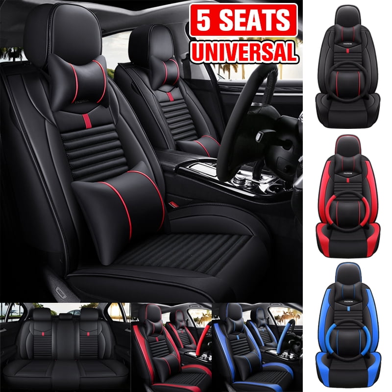 Car Seat Covers Luxury PU Leather 5 Seats Side Airbag