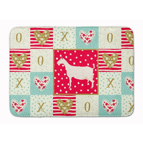 Carolines Treasures CK5316RUG Saanen Goat Love Machine Washable Memory Foam Mat Red 19 X 27" multicolor