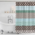 thumbnail image 4 of Boho Geometric Waterproof Fabric Shower Curtain,Turquoise Green Brown Tribal Stripes Waterproof Fabric Shower Curtain for Bathroom Curtains Bathtubs Shower Curtains with 12 Hooks Extra Long 72x84, 4 of 8