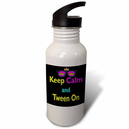 

CMYK Keep Calm Parody Hipster Crown And Sunglasses Keep Calm And Tween On 21 oz Sports Water Bottle wb-116852-1