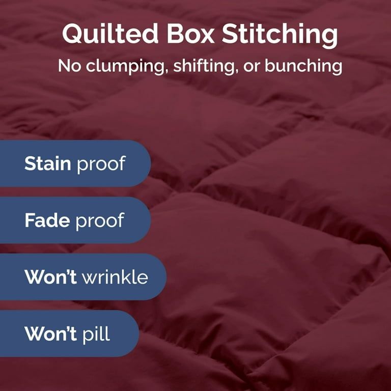 Premium Down Alternative Queen Comforter, Burgundy photo 4