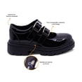 thumbnail image 2 of Zapato escolar Coqueta para niña de charol negro Jazz con doble hebilla, 2 of 6