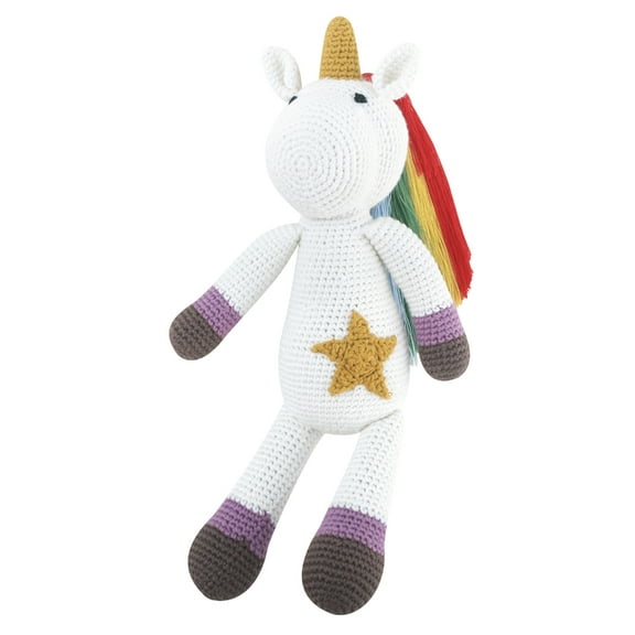 Zeiwohndc Knitted Stuffed Doll Cotton Soft Toy Unicorns Shape Gift Decorated Doll