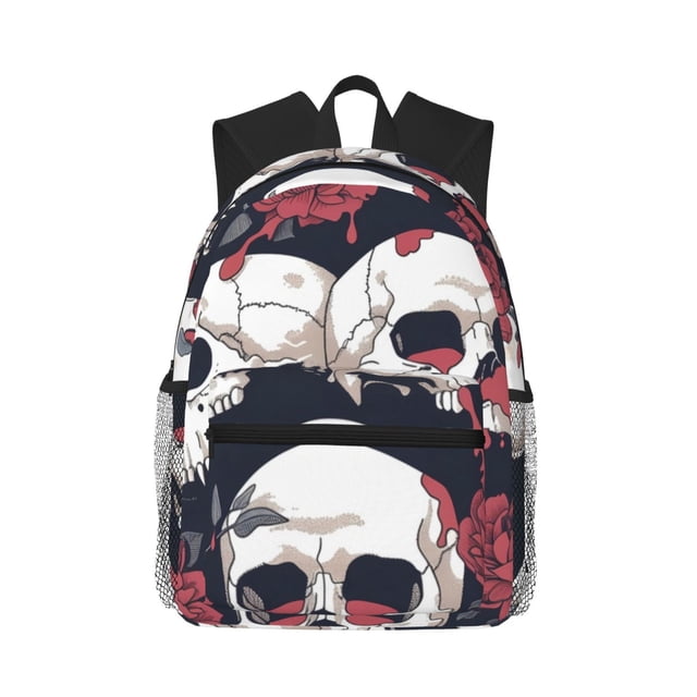 Balery Gothic Skulls And Roses Mochila para Mujeres y Hombres, Mochila Ligera Casual para Viajes, Mochila Clásica Básica para la Universidad
