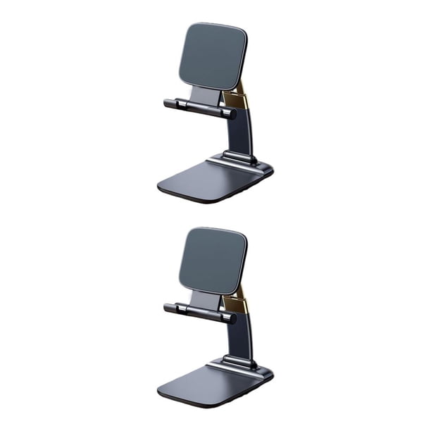 sweethay Soporte de plástico para tableta, plegable, estirable, reutilizable, soporte para teléfono móvil, para ver vídeos, transmisión en vivo, Negro 2piezas