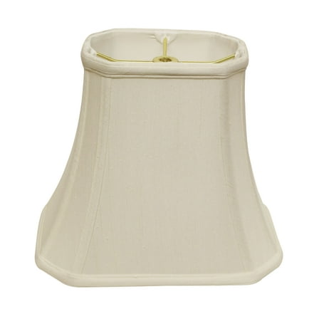 12" White Slanted Rectange Bell Monay Shantung Lampshade