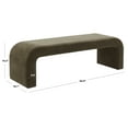 thumbnail image 3 of SAFAVIEH Couture Caralynn Solid Velvet Modern Bench, Dark Olive Green, 3 of 6