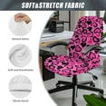 thumbnail image 5 of Renewold Leopard Print Love Pink Office Chair Cover Soft Rotating Boss Chair Slipcover for Armrest Chairs Removable Swivel Chair Slipcover Polyester Spandex Fabric Cover, L, 5 of 7