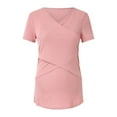 thumbnail image 6 of ZTTD Womens Maternity Ribbed Tee Shirt Casual Short Sleeve V Neck Basic Nursed T Shirt Top for Breastfeeding Blouse, 6 of 7