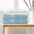 thumbnail image 3 of Unique Bargains Cotton Bath Towels 2 Pack Soft Towel Quickdry Oversized Bath Towels Blue 28" x 56", 3 of 8