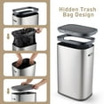 thumbnail image 7 of Trash Can with Lid, Garbage Can with Pop-up Lid, 55L/14.5Gal Trash Bin, Waste Basket for Kitchen, Bedroom, Office (Grey, Press Top Lid), 7 of 7