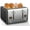 Black+Silver, variant on Toaster 4 Slice, Bagel Stainless Toaster with LCD Timer, 1.4'' Wide Slots, Dual Screen, 1800W,Grey