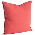 thumbnail image 2 of SARO 13049.RO20S 20 in. Square Fringed Design Linen Down Filled Pillow - Rouge, 2 of 4