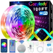 Cozylady Alexa LED Strip Lights 100FT, Smart LED Light Strips Compatible with Alexa, Google Home Controlled by APP, Music Sync LED Lights Strip for Bedroom Decor, Room Decor, Children's Room