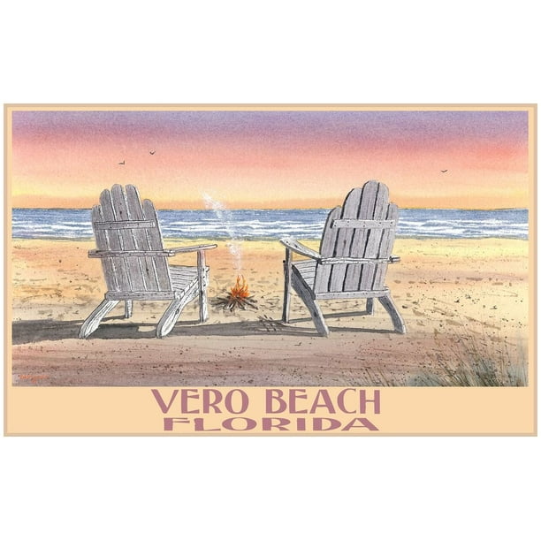 Vero Beach Florida Adirondack Chairs Giclee Art Print Poster By Dave Bartholet 24 X 36 Com Vero Beach Florida Adirondack Chairs, Outdoor Furniture Vero Beach Florida