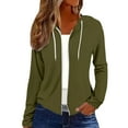thumbnail image 2 of YLHFASHION Zip Up Jackets For Women 2025 Fall Basic Lightweight Sweatshirt Print Long Sleeve Shirts Drawstring Full Zip Hoodies Spring Savings Clearance Women's Long sleeve T-shirt, 2 of 5