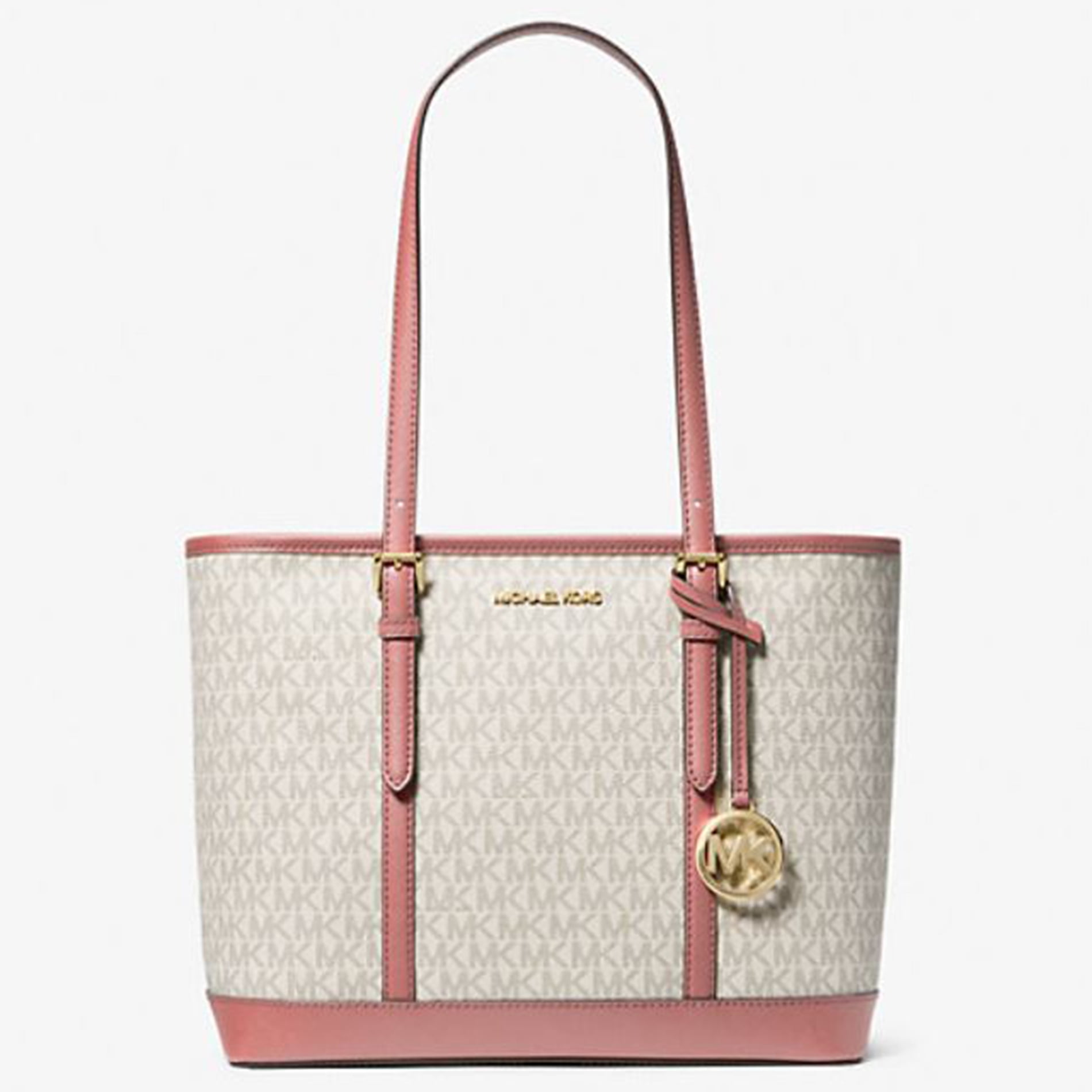 Michael Kors Jet Set Travel Small Logo Top-Zip Tote Handbag Michael Kors Jet Set Travel Small Logo Top-Zip Tote Handbag