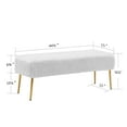 thumbnail image 5 of Duhome Furry Bench Ottoman Comfortable Footrest Stool Bench Indoor Bench with Golden Legs for Entryway Living Room Bedroom White, 5 of 9