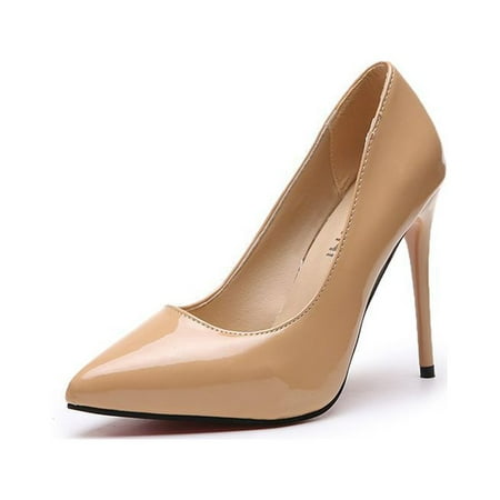 

Women s Pumps 4 inch High Heels for Women Pointy Closed Toe Patent Leather Sexy Stiletto Wedding Heel Homecoming Prom Shoes