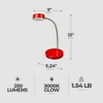thumbnail image 2 of Globe Electric 15.75 x 5 x 52.4 Inches LED Integrated Goose Neck Desk Lamp, 2 of 8
