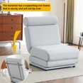 thumbnail image 2 of HomePerch Convertible Folding Sofa Bed with Pillow, Linen Upholstered Sleeper Chair, Adjustable Backrest Single Sofa Couch for Living Room, Bedroom, Office – Light Grey, 2 of 9