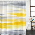 thumbnail image 3 of Yellow Grey Waterproof Fabric Shower Curtain,Vintage Farmhouse Abstract Oil Painting Waterproof Fabric Shower Curtain for Bathroom Curtains Bathtubs Hotel Shower Curtains with 12 Hooks Small 36x78in, 3 of 8