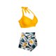 thumbnail image 3 of Bikini Mujer Traje de Baño Conjunto de Bikini Push Up Sexy Para Mujer, Traje de Baño de Dos Piezas de Cintura Alta, Tankini Con Estampado Retro Fruncido, Para Playa, Piscina y Fiesta 1852, 3 of 5