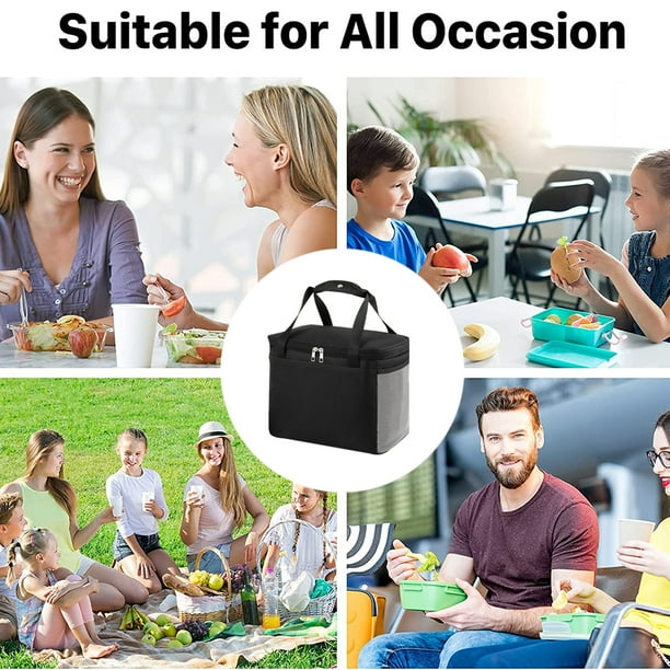 Insulated Lunch Bag for Men Women Leak Proof Lunch Box for Work Extra Large Lunch Tote Bag Reusable Lunch Cooler Purse For Picnic Hiking black Walmart Business Supplies