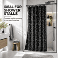 thumbnail image 6 of Stone Texture Silver Foil Shower Curtain, 72" Thickened Waterproof Bathroom Partition, Modern Home Decor Curtain for Tub & Shower Stall, Rust Proof Grommets​, Black, 6 of 7