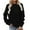 Black, variant on GigrtiJin Plus Size Sweatshirts for Women Long Sleeve Round Neck Solid Color Loose Blouse Comfy Casual Pullover Tops