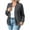 01-Dark Gray, variant on Women's Casual Solid Color Zip Up Long Sleeve Sweatshirt Oversized V-Neck Bomber Jacket with Pockets