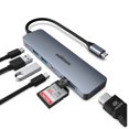 thumbnail image 1 of Concentrador USB C, estación de acoplamiento USB C 7 en 1, adaptador multipuerto HDMI, 100 W PD, 2 USB 3.0, USB C 3.0, base SD/TF para portátil tipo C, 1 of 7