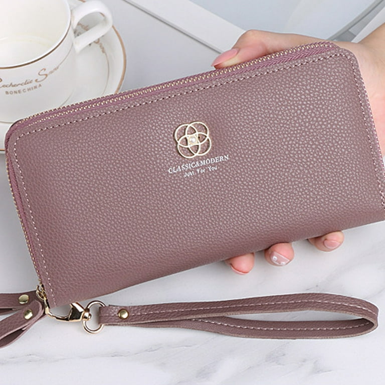 High Quality Leather Designer Women's Long Wallet with Zipper