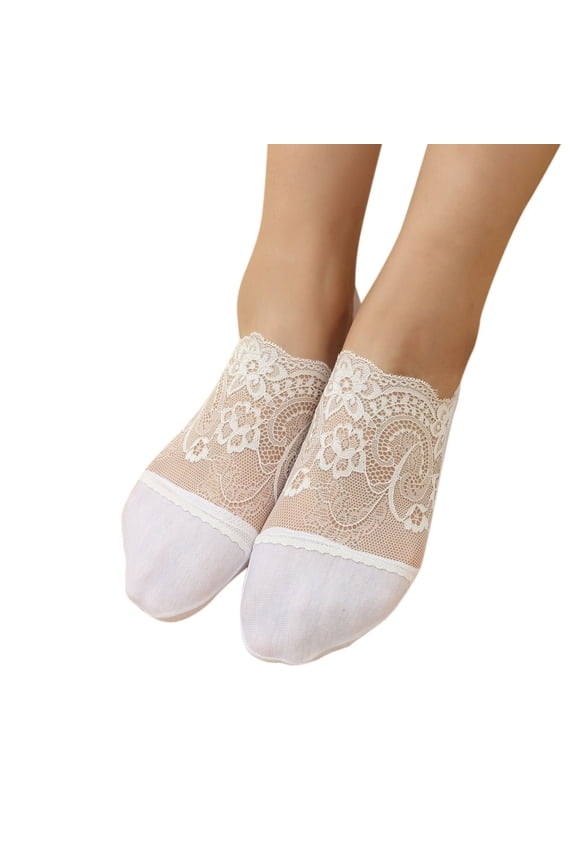 Women Lace Fishnet Ankle Socks Transparent Floral Mesh Thin Summer Sheer Socks for Women
