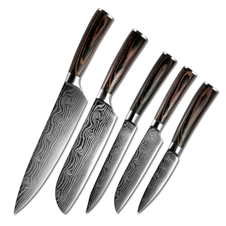 NEW 1950'S RETRO KITCHEN 5 PIECE KNIFE SET SERRATA CUTLERY HOHMANN, MADE IN  USA