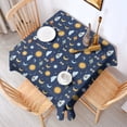 thumbnail image 2 of Blue Sun Moon Cloud Planet Eye Hourglass Pattern Square Tablecloth,Waterproof Square Table Cover,Wipeable Spillproof Washable Table Cover for Home Kitchen Party Decor 42"X42"(107x107cm), 2 of 6