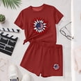 thumbnail image 6 of Zynoxe Girls and Boys 2-Piece Outfit Sets Casual Round Neck Short Sleeve 4th of July Tops and Shorts Soft Breathable Loose Summer Outfits Red1 14 Years, 6 of 6
