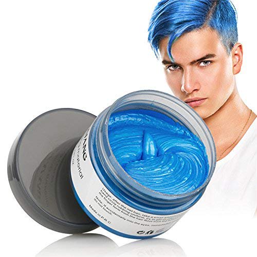 Cera para tinte de cabello instantáneo SOVONCARE azul color temporal cera para el cabello natural peinado crema barro para hombres y mujeres Navidad Cosplay fecha 4.23 oz (azul)