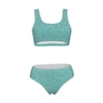 thumbnail image 5 of Kdxio Teal Green Glitter for Womens High Waisted Bikini Top Sports Style Two Piece Bathing Suits, 5 of 5