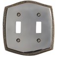 thumbnail image 2 of Switchplate Chrome 13cm H Braided Double Toggle | Renovator's Supply, 2 of 4