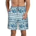 thumbnail image 2 of Uemuo Sea Underwater Jellyfish Pattern Men's Swim Trunks Hawaiian Beach Bathing Suit Swimsuits Beach Quick-Dry Shorts with Pockets-3X-Large, 2 of 9